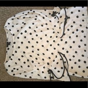 Talbots Polka dot top with bell sleeves